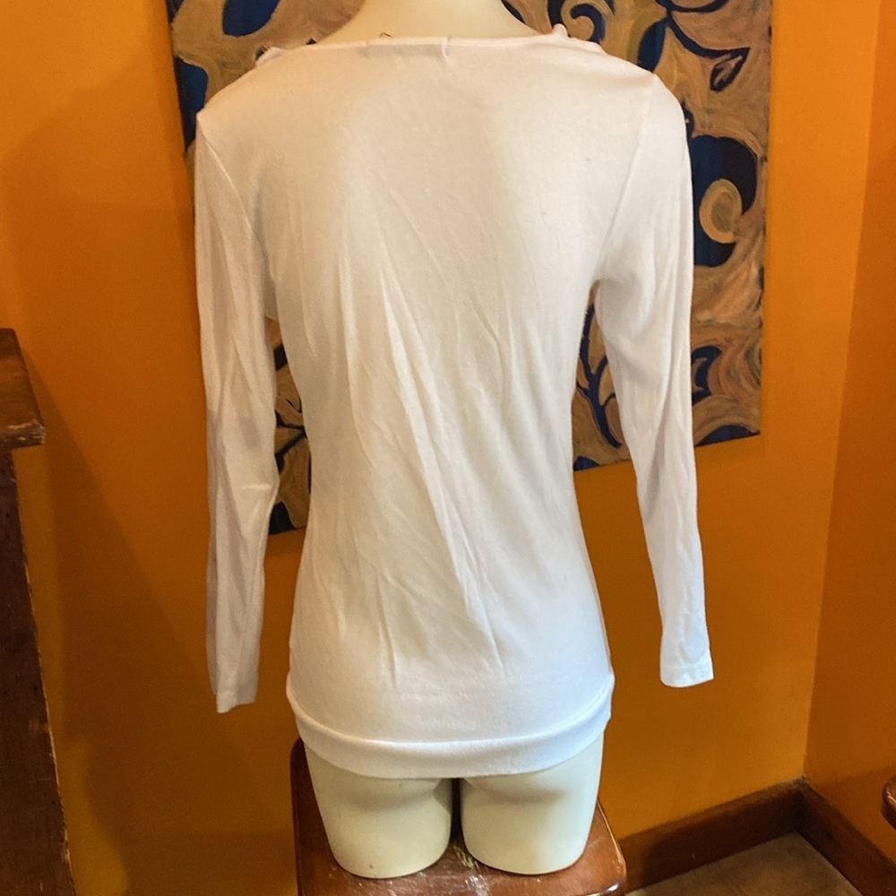 White Ruched Blouse - Picture 5 of 6